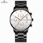 FNGEEN Men Luxury Casual Watch Quartz Stainless Steel Waterproof Calendar Watch