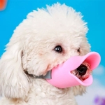 Focinho De Bico De Pato De Silicone Rosa Ajustável Protetor De Boca Anti-latido Para Cão - M