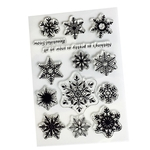 Folha de carimbo de borracha de silicone transparente para floco de neve de cartão de recados XMAS