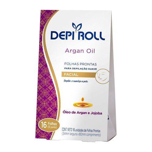 Folha Depilatória Facial Depi Roll Argan Oil 16 Unidades