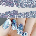 2 Folhas Nail Art Adesivos De Transferência De água Flor Diy Manicure Decalque Decoração