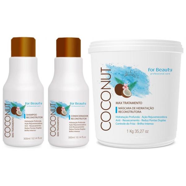 For Beauty Coconut Kit com Máscara 1kg - 3 Itens