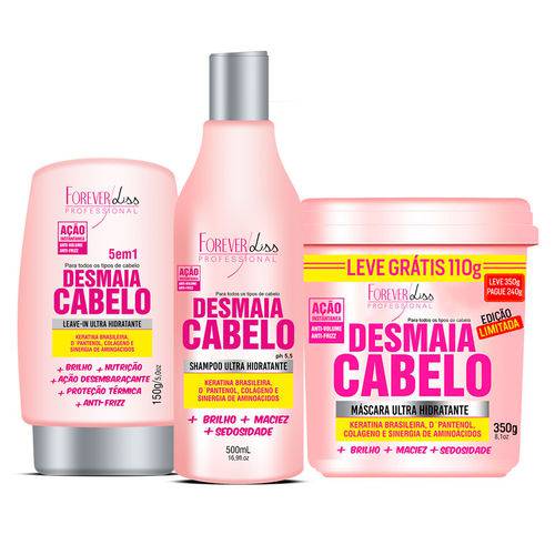 Forever Liss - Desmaia Cabelo Kit Máscara 350g + Shampoo 500ml + Leave-in 150g