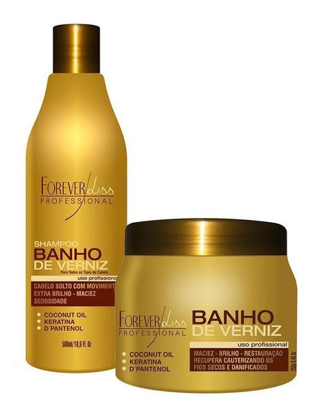 Forever Liss Kit Banho de Verniz - Shampoo 500ml + Máscara 250g