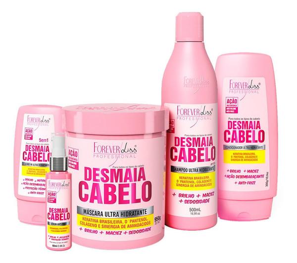 Forever Liss Kit Desmaia Cabelo Masc 950g + Leave-in Magia