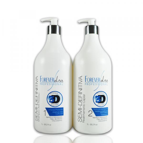 Forever Liss - Kit Semi Definitina Shampoo + Redução de Volume Anti-Resíduos - Forever Liss Professional