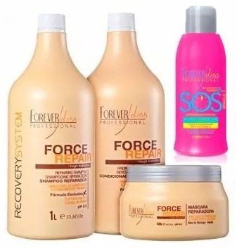 Forever Liss Sos 300ml+ Force Repair Shampoo, Cond e Máscara
