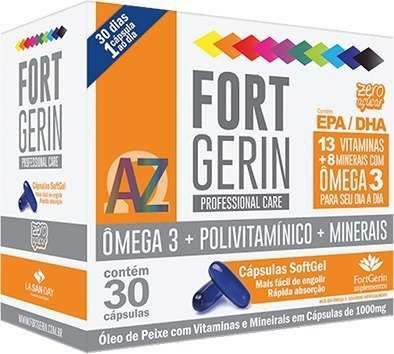Fort Gerin 30cps Vitaminas De Az Com Omega 3 - La San Day