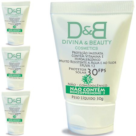 Four Divina Beauty Protetor Solar Facial e Corporal FPS30 Vitamina e Hidratante 30g