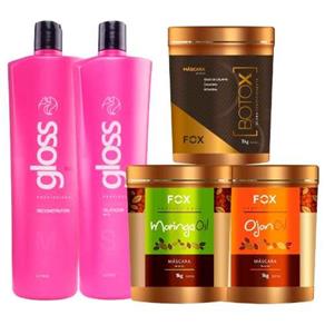Fox Kit Progressiva Gloss+ Botox Máscara Moringa e Máscara Ojon