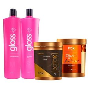 Fox Kit Progressiva Gloss e Máscara Ojon 1kg e Botox Tradicional 1Kg