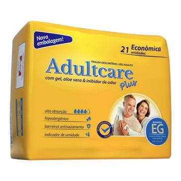 Fralda Adultcare Plus Econômica EG 21 Unidades