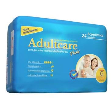 Fralda Adultcare Plus Econômica G 24 Unidades