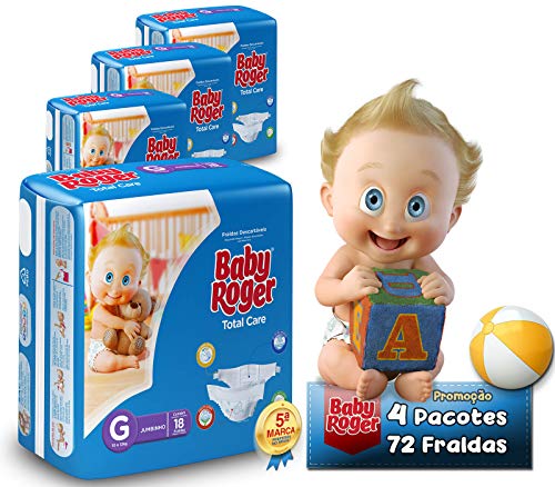Fralda Baby Roger G Kit Com 4pct 72 Fraldas. Jumbinho Barato