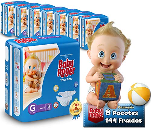 Fralda Baby Roger G Kit com 8pct 144 Fraldas. Jumbinho Barato