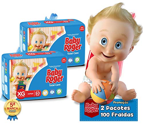 Fralda Baby Roger Xg Kit com 2pct 100 Fraldas Atacado Barato
