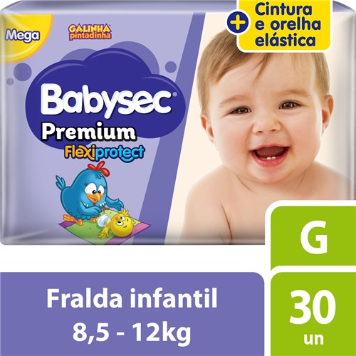 Fralda Babysec Galinha Pintadinha Premium G 30 Unids