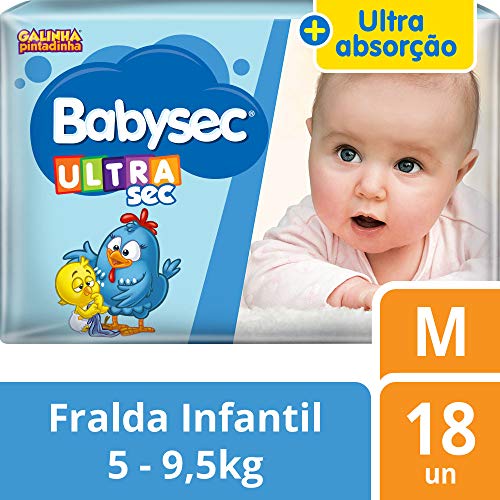 Fralda Babysec Galinha Pintadinha Ultrasec M 18 Unids, Babysec, M