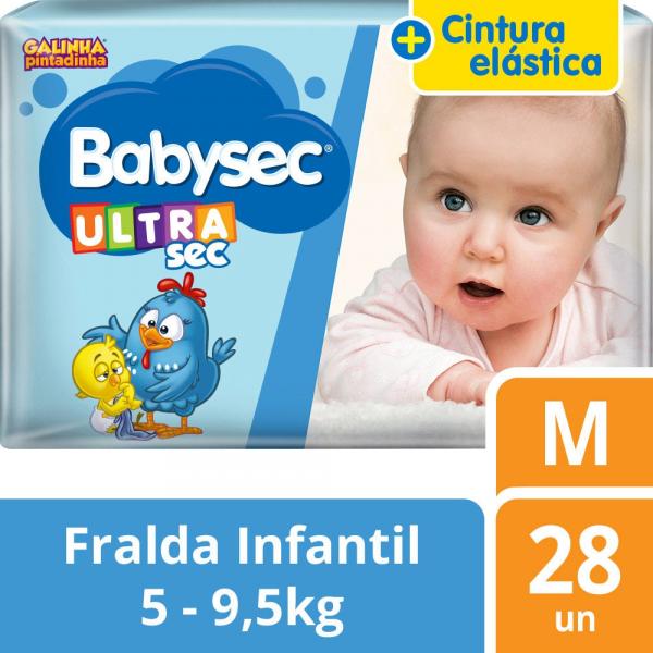 Fralda Babysec Galinha Pintadinha Ultrasec M 28 Unidades