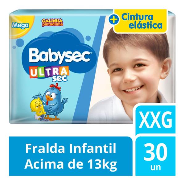 Fralda Babysec Galinha Pintadinha Ultrasec Mega XXG - 30 Unidades