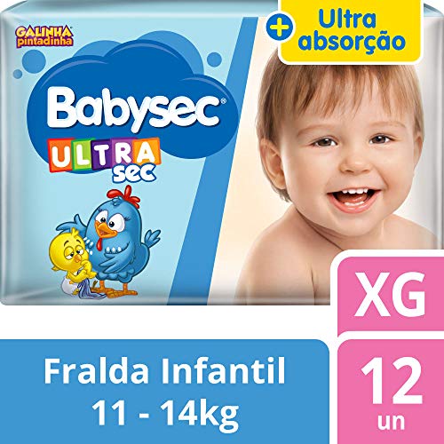 Fralda Babysec Galinha Pintadinha Ultrasec Xg 12 Unids, Babysec, XG