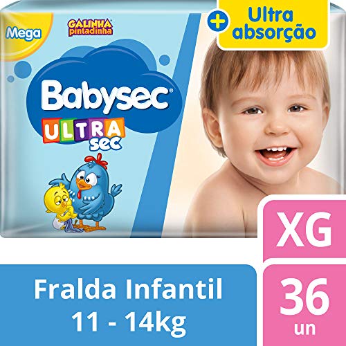 Fralda Babysec Galinha Pintadinha Ultrasec Xg 36 Unids, Babysec, XG