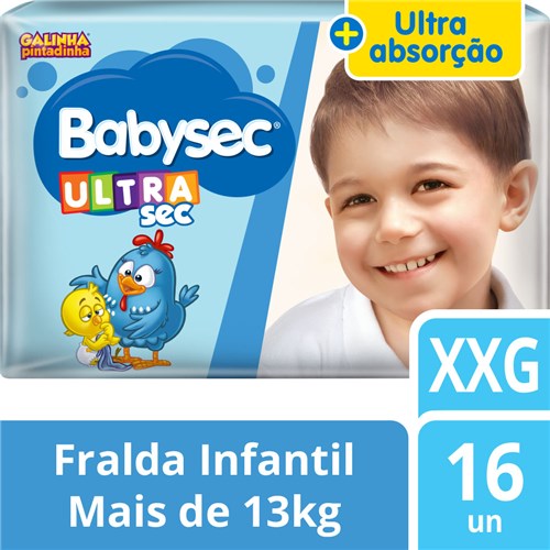 Fralda Babysec Galinha Pintadinha Ultrasec Xxg 16 Unids