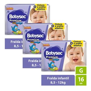 Fralda Babysec Premium Galinha Pintadinha G - Kit com 48 Unidades
