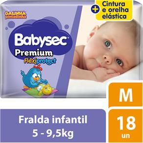 Fralda Babysec Premium Galinha Pintadinha M - 18 Unidades