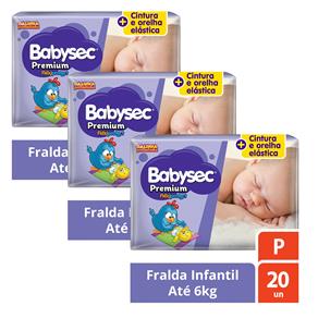 Fralda Babysec Premium Galinha Pintadinha P - Kit com 60 Unidades
