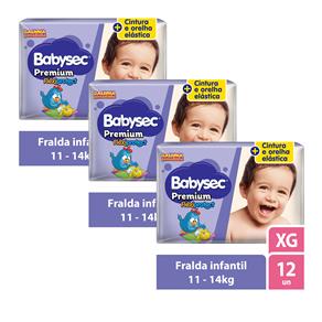 Fralda Babysec Premium Galinha Pintadinha XG - Kit com 36 Unidades