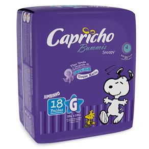 Fralda Capricho Snoopy Jumbinho G - 18 Unidades