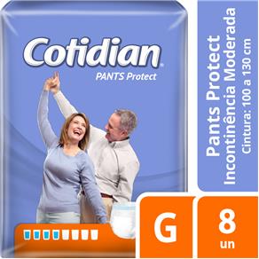 Fralda Cotidian Pants Protect Unissex Incontinência Moderada G - 8 Unidades