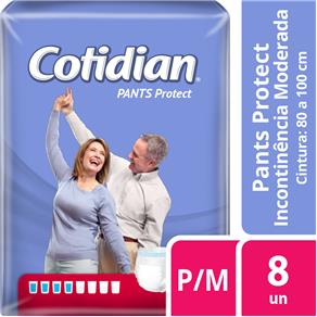 Fralda Cotidian Pants Protect Unissex Incontinência Moderada P/M - 8 Unidades