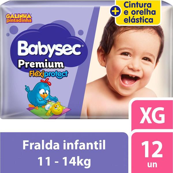Fralda Descartável Babysec Galinha Pintadinha Premium XG 14 Unidades