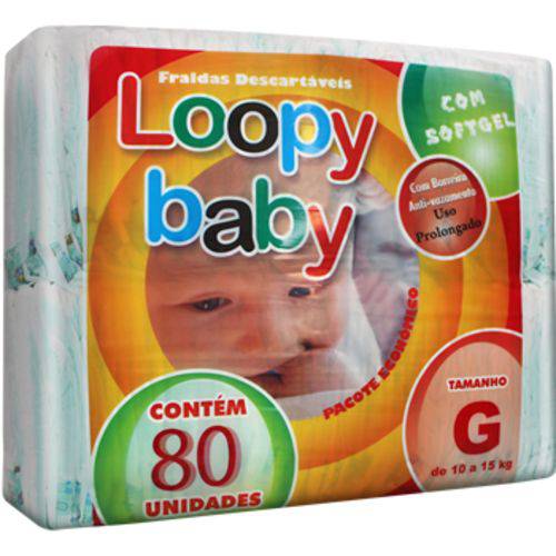 Fralda Descartável Loopy Baby G 80 Unidades