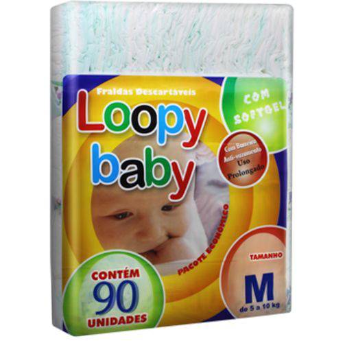 Fralda Descartável Loopy Baby M 90 Unidades