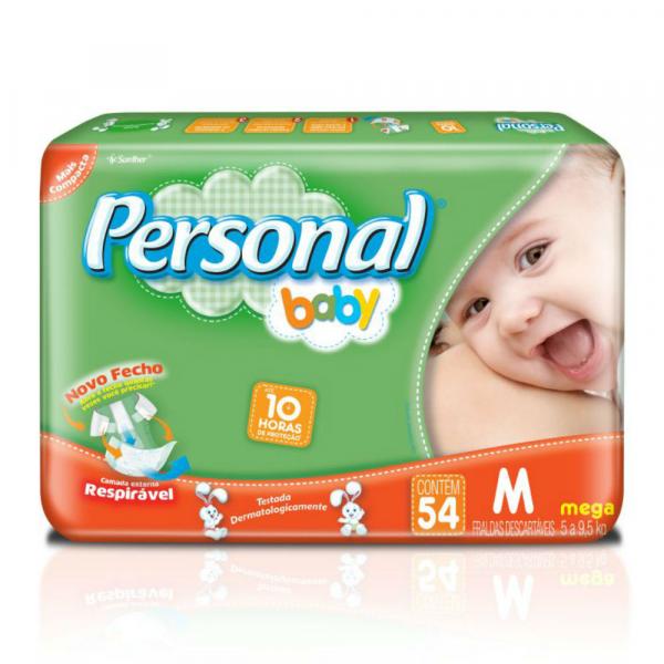 Fralda Descartável Personal Baby Mega M 54 Unidades
