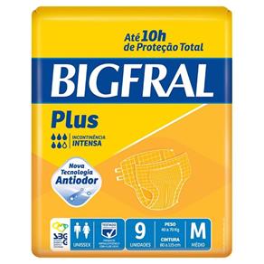 Fralda Geriátrica Bigfral Plus com 9 Unidades