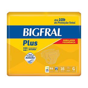 Fralda Geriátrica Bigfral Plus Embalagem Econômica G 16 Unidades