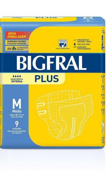 Fralda Geriatrica Bigfral Plus M C/9 Und - Ontex