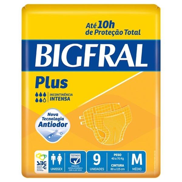 Fralda Geriátrica Bigfral Plus M com 9 Unidades