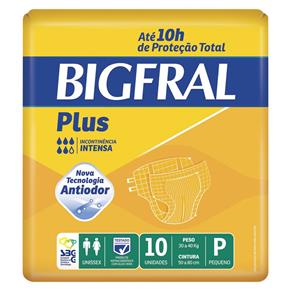 Fralda Geriátrica Bigfral Plus Normal Tamanho P com 10 Unidades - Bigfral