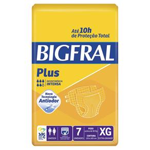 Fralda Geriátrica Bigfral Plus Normal Tamanho Xg com 7 Unidades - Bigfral