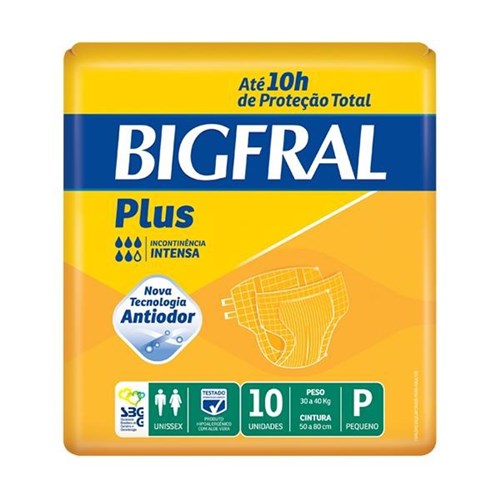 Fralda Geriátrica Bigfral Plus P com 10 Unidades - União