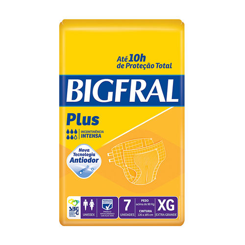 Fralda Geriátrica Bigfral Plus Xg 7 Unidades