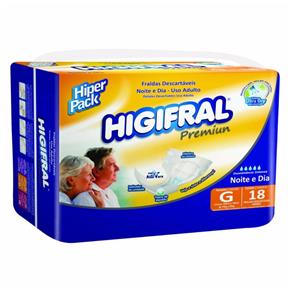 Fralda Geriátrica Higifral Premium Hiper Pack G - 18 Unidades