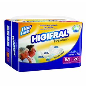 Fralda Geriátrica Higifral Premium Hiper Pack M - 20 Unidades
