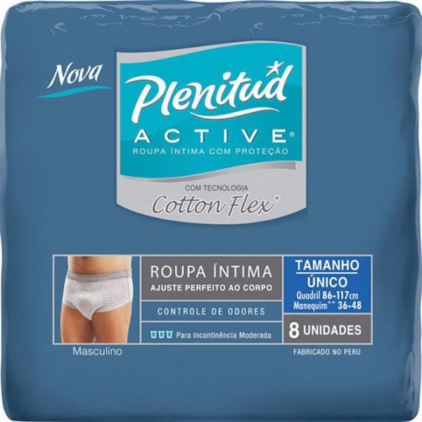 Fralda Geriátrica Plenitud C/8 Active Homem Cotton P/m