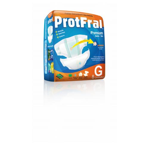 Fralda Geriátrica Protfral Premium - Tamanho G - 8 Unidades